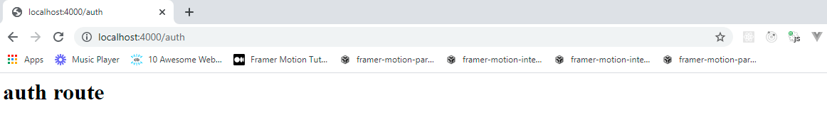 response from our node server: auth route