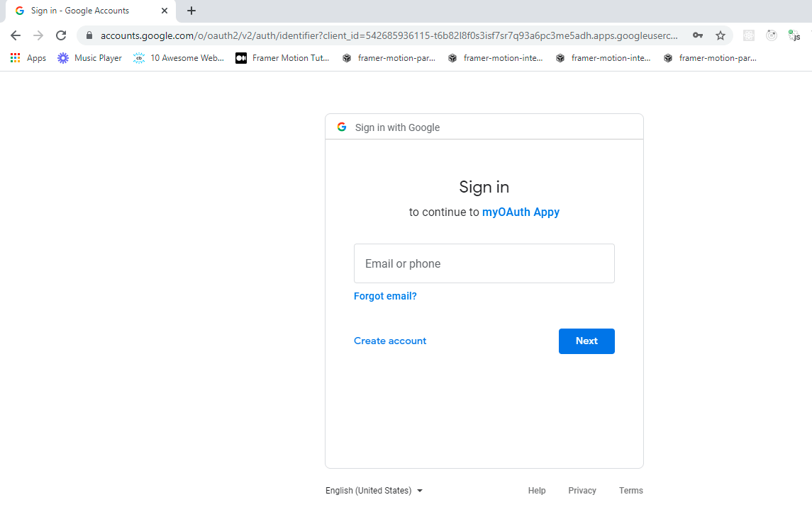 visiting localhost:4000/auth prompts Google login