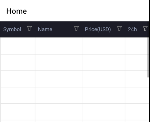 The DataGrid control displaying custom colors for the header and cell content, but the information is not visible due to the white background