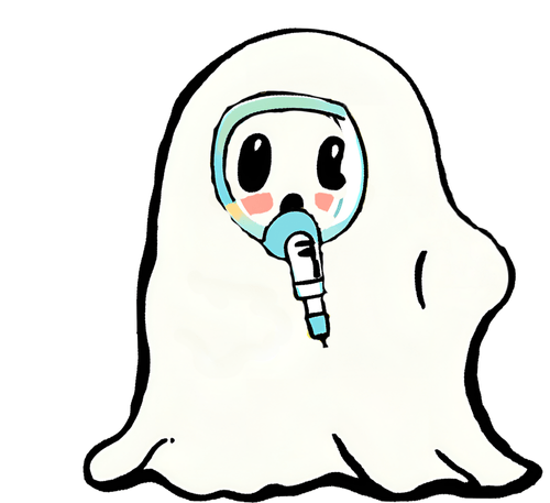 Ghost with an Oxygen mask