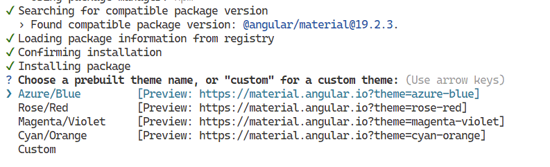 Angular Material theme package