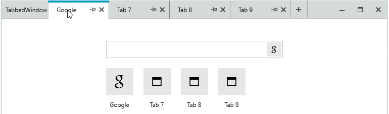 WPF Tabbed Window control showcasing Curation