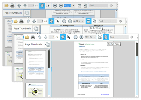 UI for WinForms PDF Viewer displaying View Modes